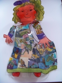 Slumped acrylic sculpture with image/symbol squares Slumped acrylic sculpture with image/symbol squares