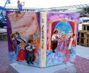 All the World's a Stage, BookMarks statue by Jo Myers-Walker