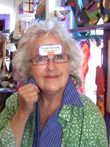 Jo Myers-Walker in new reading glasses