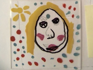 Plastic square designed by kindergarten student