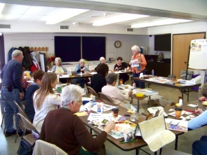 Watercolor workshop at the Hearst Center, Cedar Falls