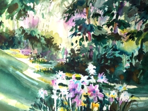 Watercolor painting of trees by Jo Myers-Walker