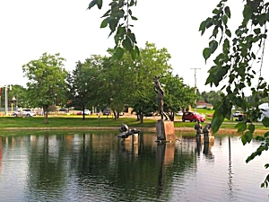 Sculptures at the Fisher Community Center in Marshalltown