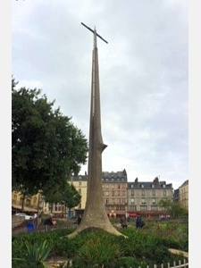 Joan of Arc was martyred in Rouen in 1431 AD. This cross now stands as a memorial.