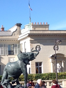 Sculpture of elephant outside Musée d'Orsay, Paris 