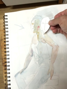 Life drawing sketch used to show proportions of the body
