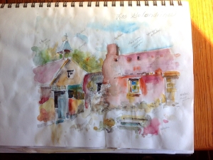 Jo Myers-Walker's sketchbook page from El Rancho de las Golondrinas