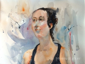 Watercolor portrait by Jo Myers-Walker from Santa Fe workshop taught by Charles Reid
