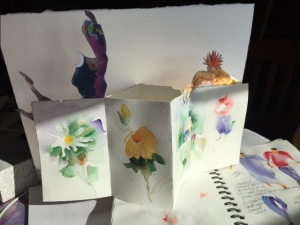 Watercolor journal and paintings inspired by nature