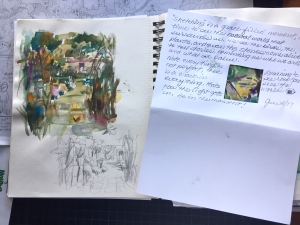 Watercolor sketchbook and written reflections