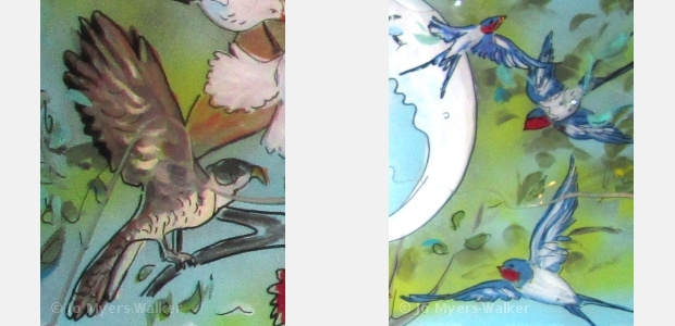 Details from Canticle sculpture by Jo Myers-Walker with legends of St. Francis