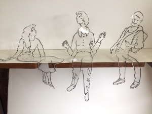 Sitters, small slumped acrylic sculptures by Jo Myers-Walker, shown before painting