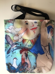 Fabric tote bag digitally printed with image of detail from the Canticle of Creation sculpture by Jo Myers-Walker