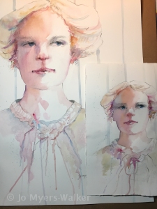 Watercolor painting "Elsie" based on the grandmother of artist Jo Myers-Walker